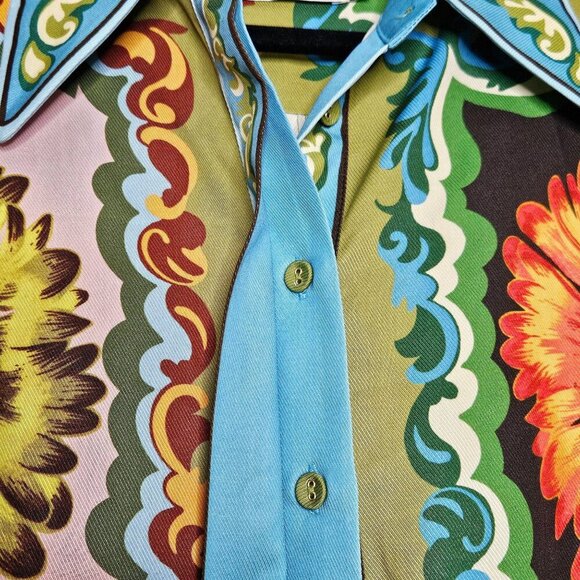 Alemais Disco Daisy Green Yellow Floral Belted Maxi Shirtdress Size AU 8 US 4 - Picture 10 of 16